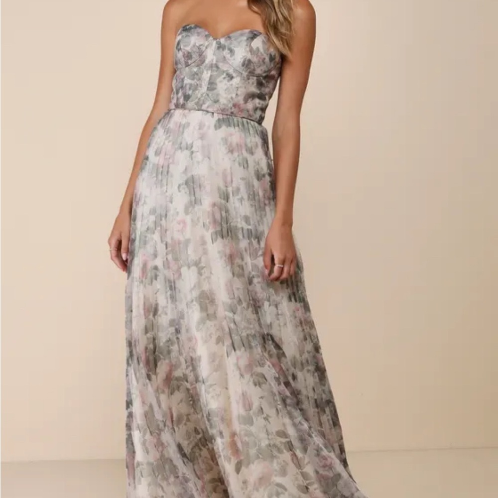 Floral Strapless Maxi Dress